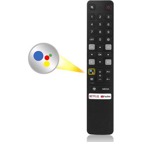 TCL Android 스마트 TV RC901V TCLGoogleTVRemote with Google 음성 기능 포함 NetflixYouTube 바로가기 버튼