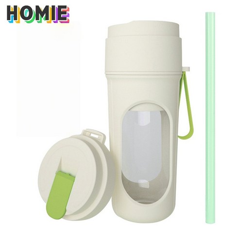 HOMIE 믹서기 450ML 용량 소형믹서기 12개의 칼날 40W 고출력 미니믹서기 다중 사용 환경, 그린