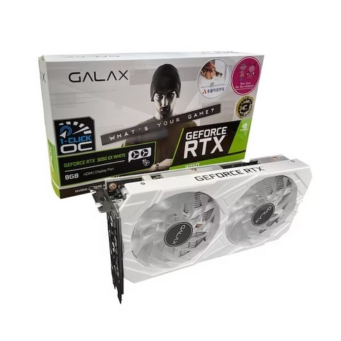 갤럭시 갤럭시 갤라즈 GALAX 지포스 RTX 3050 EX WHITE OC D6 8GB