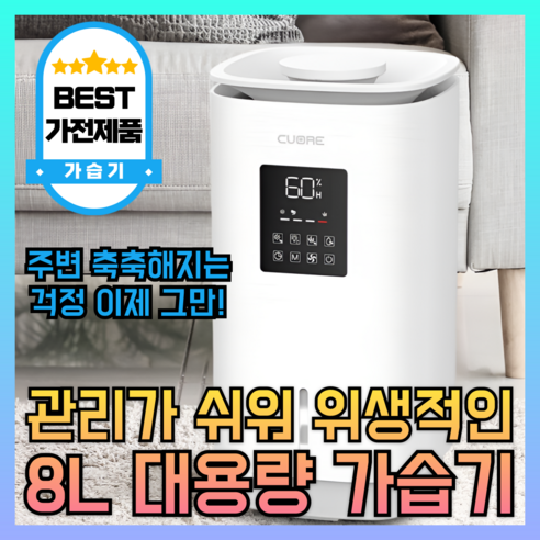 건강과 편리함을 모두 갖춘 8L 대용량 앤니아 쿠오레 가습기