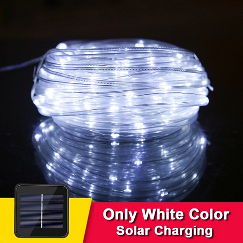 LED 태양열 정원 장식 램프 5M/10M/20M/30M/50M 방수 화환 조명 야채 정원 가구, 7m 50LEDs_White Solar