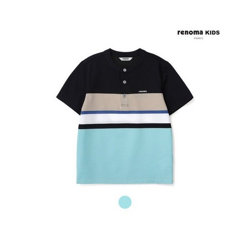 레노마키즈 선염 스트라이프 헨리넥 티셔츠(R2322T109)
