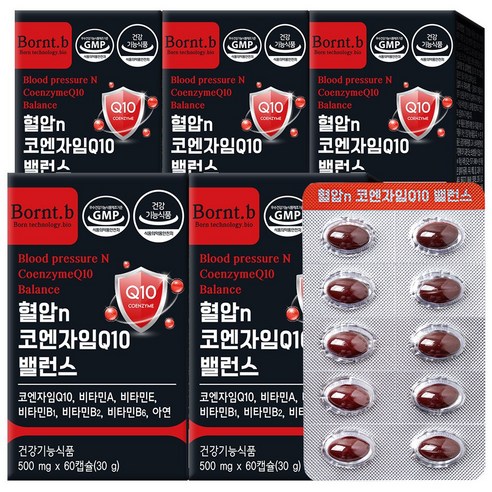 본트비 혈압 코엔자임Q10 코큐텐 항산화 밸런스, 60캡슐, 5개