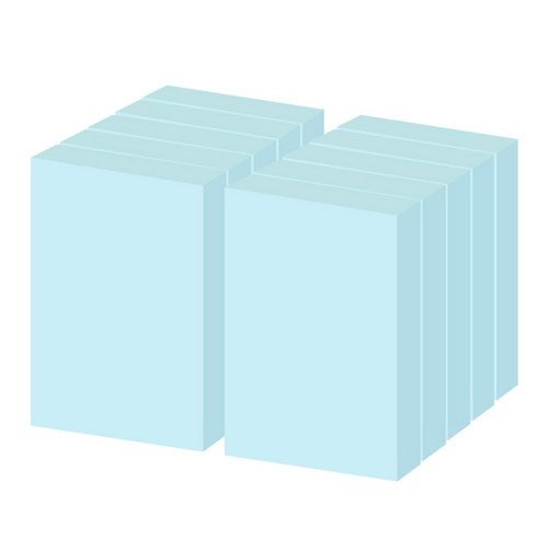 요랜드 파스텔 점착메모지 50 x 76mm 직사각형, 블루, 10개입