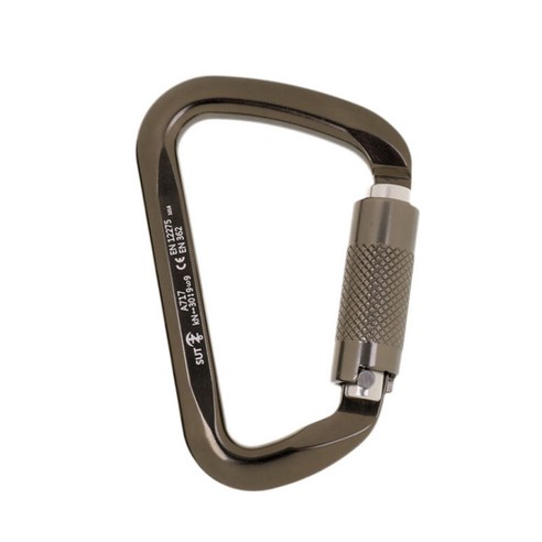 등산 안전 탐사 공중 작업을 위한 30KN 등반 Carabiner D 모양 밧줄 걸이 반지, 그레이, {"수건소재":"알루미늄 마그네슘 합금"}