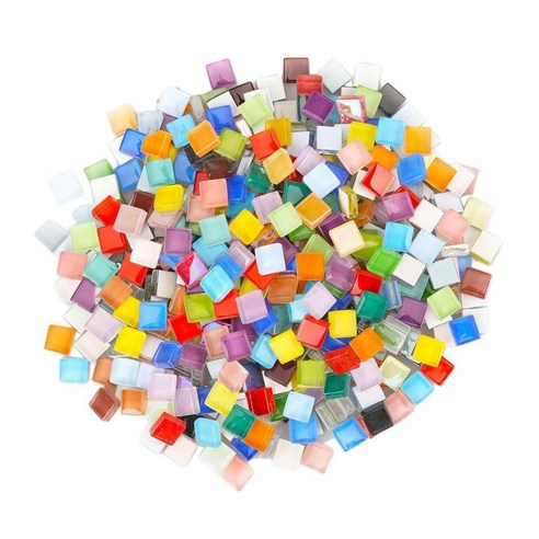 크리스탈 유리 모자이크 타일 아트 주방 DIY 광장 유리 스티커 1kg, 여러 가지 빛깔의