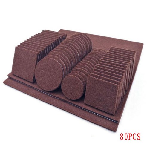 펠트 패드 80/130pcs 단단하고 고르지 않은 표면은 흠집을 방지합니다., 다크 카키, 80pcs