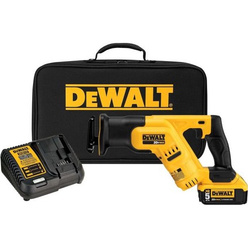 소형 전기톱 왕복 전동톱 미니 DEWALT 20V MAX 무선 톱 키트 5암페어 배터리 DCS387P1, Saw Kit, 1개
