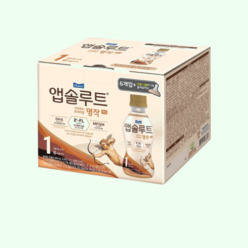 [국내정품]앱솔루트 리뉴얼 명작 액상분유 6팩+니플포함[매장], 3단계 6병 유통기한5월18일