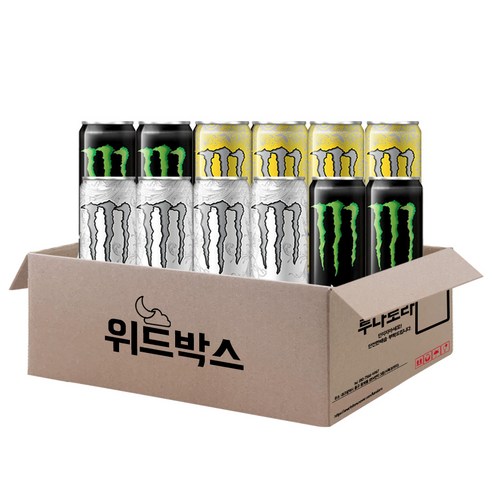 [위드박스] 몬스터 에너지 드링크 355ml 12개(그린4+울트라4+시트라4)  Best 5