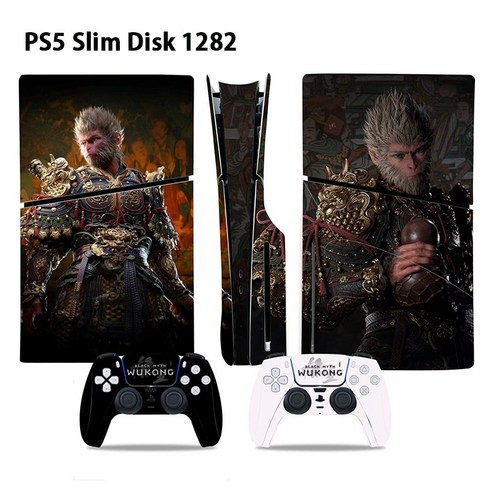PS5 / PS5 Slim 검은신화 오공 스티커 콘솔 + 컨트롤러 스티커, 1세트, PS5 Slim Disk 1282