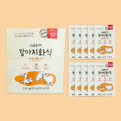 오담 강아지화식 (10ea) 습식사료, 80g, 10개, 연어