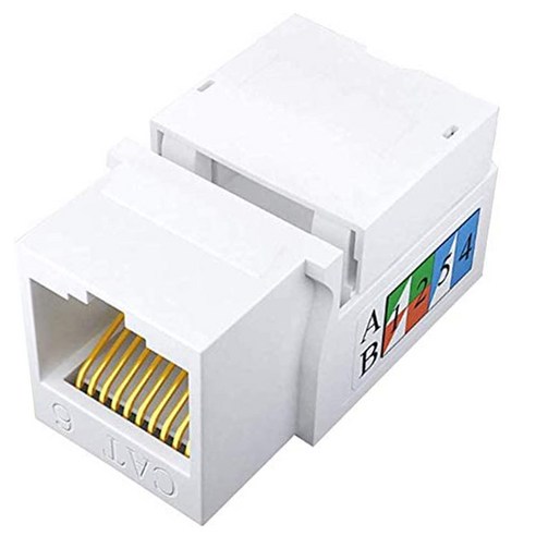 Monland 50 팩 RJ45 Cat6 90도 키스톤 잭 삽입 이더넷 UTP, 하얀
