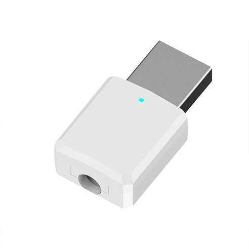 USB 5.0 수신기 2-in-1 3.5mm 케이블 TV PC 헤드폰 오디오 어댑터, 하얀