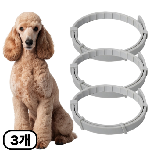 블노션 무향방수 강아지진드기목걸이, 3팩, 1L, KL3라지그레이