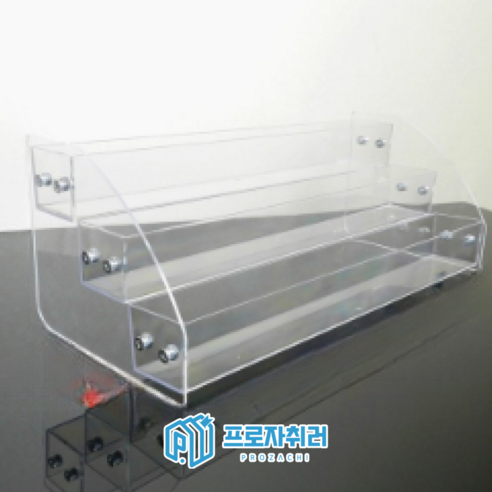 CD 앨범 전시대 거치대 보관함 진열 레코드 꽂이 아크릴 스탠드, 투명 3단