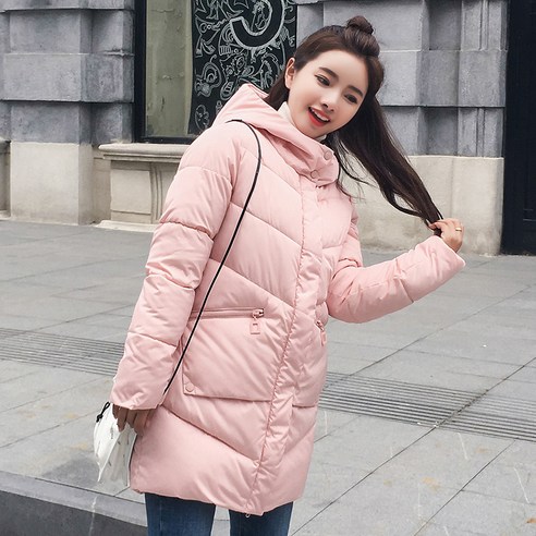 【DF】 새로운 중장비 코튼 패딩 코트 두꺼운 느슨한 후드 한국어 스타일 여성 코트 코튼 패딩 코트 겨울 면화 패딩 코트