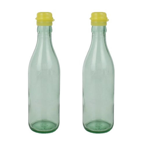 가인글로벌 청색 기름병350 유리병 참기름병 용기, 노랑, 2개, 350ml