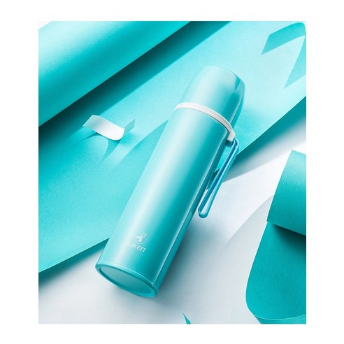 로프 머그잔 간단한 스테인레스 스틸 진공 머그잔, 호수 파랑, 350ml