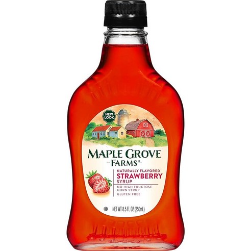 Maple Grove Farms 6766795133 Flavored Syrup 나무, Strawberry_8.5 Fl Oz (Pack of, 1개