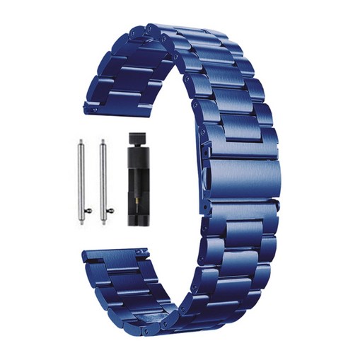 삼성 갤럭시 워치 4 3 액티브 기어용 20mm 22mm 메탈 스트랩, 파랗게