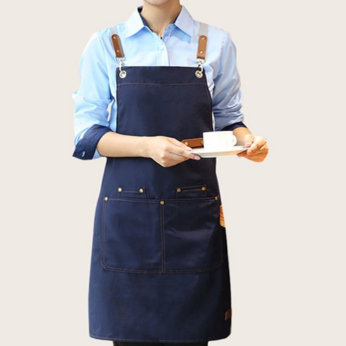 풀팟 다용도 바리스타 방수앞치마 1P 공방앞치마 주방앞치마, 네이비 블루