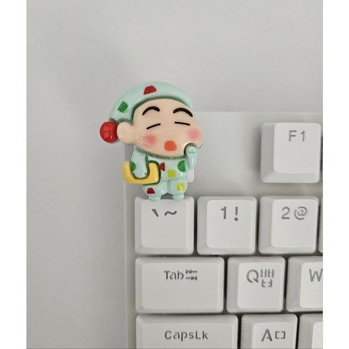 ZECTUS OEM 프로파일 PBT 푸딩키캡 이중사출 파스텔톤 튜닝 키보드 129키, 핑크푸딩 10 달콩 짱짱구 포인트키캡, 짱구