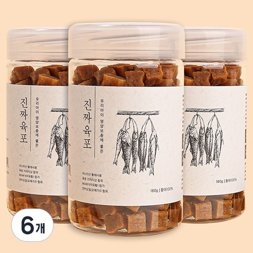 진짜육포 강아지 간식 져키 180g, 황태, 6개