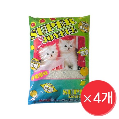 [더키코] 슈퍼조이풀 응고형 고양이모래 5kg x 4개 - 모래 | 쿠팡