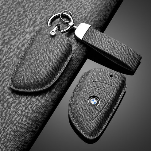 BMW 호환 가죽 키케이스 자동차 키링 키홀더, BMW-B타입, 그레이