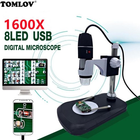 실험실 고배율 관찰 현미경 1600X USB 디지털 현미경 내시경 돋보기 비디오 카메라 전자 용접 수리 도구에, 한개옵션0 고배율현미경