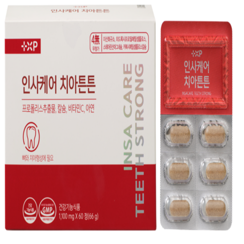 인사 플러스 이가탄탄 잇몸 치아튼튼 정품 프로폴리스 영양제, 4개, 30정