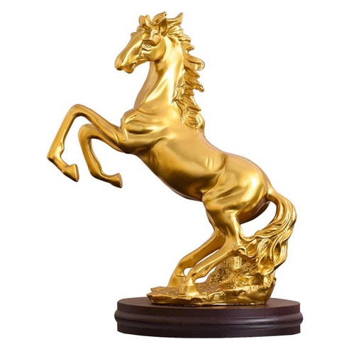 북유럽 현대 행운의 말 동상 크리 에이 티브 미니어처 수지 동물 인형 조상 장식품 사무실 거실 홈 장식에 대 한, 금