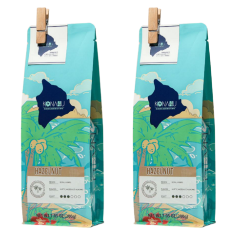 코나포유 세계3대커피 하와이 코나커피 헤이즐넛 원두 200g, 홀빈(분쇄안함), 200g, 2개