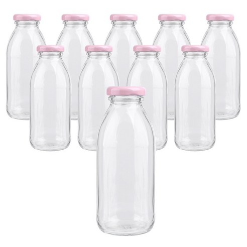 가인글로벌 밀크티300 유리병, 38러그캡 (핑크), 10개, 300ml