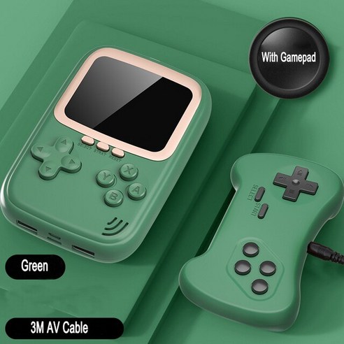 새로운 휴대용 보조베터리 게임 콘솔 미니 레트로 클래식 8 기가 바이트 16 32, Green with gamepad, 04 Green with gamepad