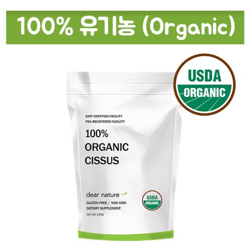 디어네이처 유기농(Organic) 시서스가루 250g 타먹는 시서스파우더 [미농림부 USDA 인증], 6개