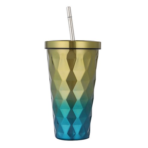 Poptven 주전자 304 단일 층 스테인리스 스포츠 주전자 자전거 타고 야외 주전자, 500ml, B521 다채로운 금