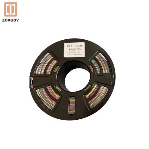 PLA ZOVGOV 필라멘트 1.75mm 무지개 1KG 스풀 중국 창고 3D 플라스틱 인쇄 재료, 01 Multicolor