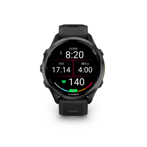가민 970 러닝 스마트워치 GPS, GPS + 블루투스, 47mm, 블랙/앰프 옐로우