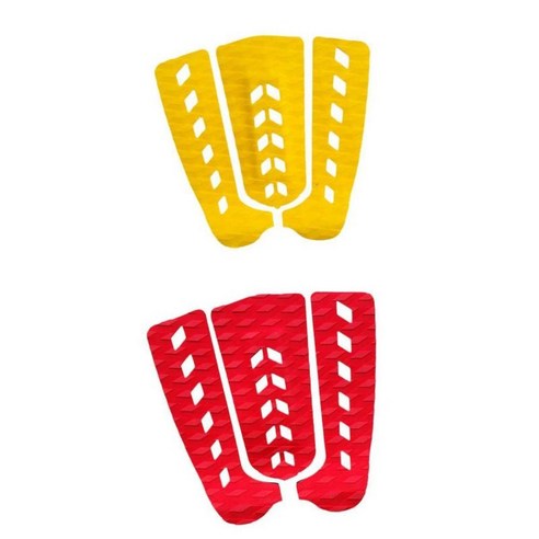 3Pcs 서핑 보드 서핑 SUP 패들 보드 트랙션 패드 테일 패드 데크 그립 옐로우+3PCS 서핑 보드 서핑 SUP Paddleboard 견인, 에바, 노랑