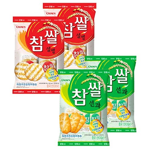 크라운 참쌀선과 253g * 2 + 참쌀설병 270g * 2, 1세트