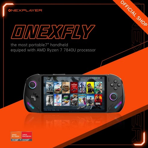 OneXPlayer ONEXFLY AMD 7840U PC 휴대용 게임 노트북 120Hz IPS 19201080 화면 7 인치 미니 콘솔 3 in 1 컴퓨터 윈도우 11, 없음, 18.White Laptop Bag  R77840U 3