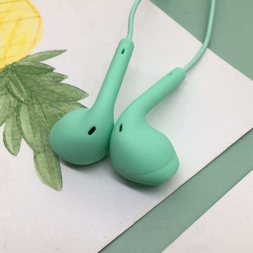 [XIG] 3.5mm In-Ear 휴대용 스포츠 이어폰 유선 슈퍼베이스 내장 마이크 유선 이어폰 핸즈프리 스마트 폰 화웨이, {"크기":"하나"}, Green