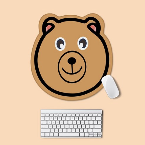 YJQ 큰 귀여운 Kawaii 마우스 패드 노트북 데스크 매트 데스크탑 고무 패드 게이머 게임 매트 PC 노트북 게임 액세서리, LittleBearhead