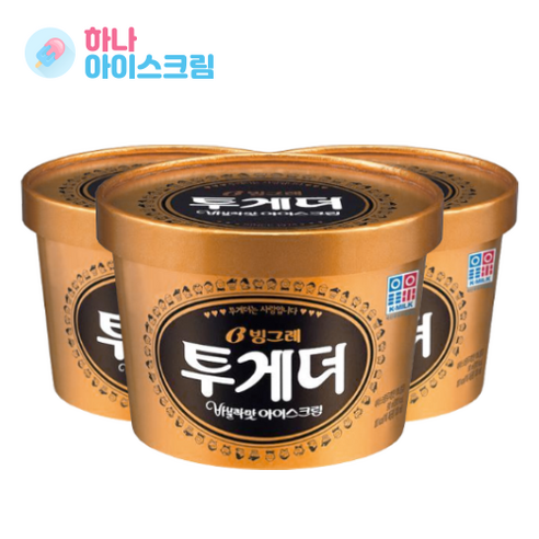 빙그레 투게더 바닐라 홈 아이스크림, 900ml, 3개