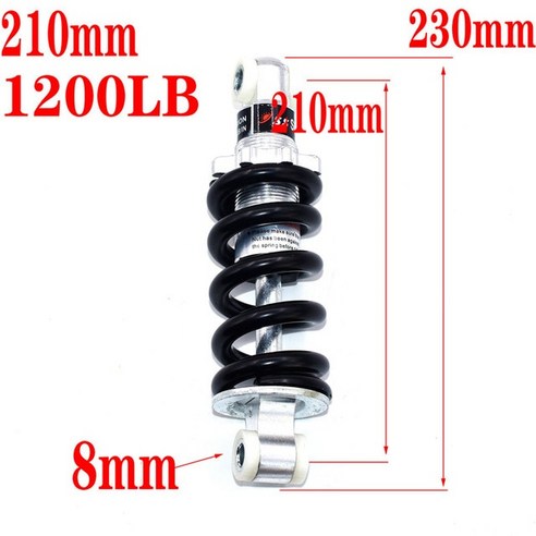 슈퍼 미니 소형모토 ATV 전기 스쿠터 미니 소형 포켓 바이크용 리어 서스펜션 쇼크 47cc 49CC 100mm 125mm, [15] 210MM(1200LB), 1개