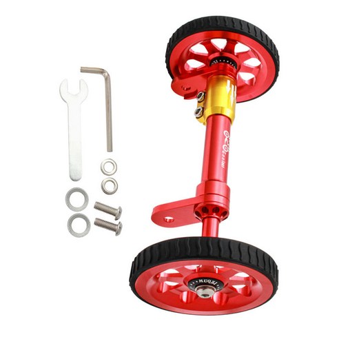 Brompton 튼튼한 야외 스포츠 텔레스코픽 막대 알루미늄 합금 쉬운 바퀴 세트를 위한 접히는 자전거 쉬운, {"색상":"빨간색"}, {"수건소재":"알루미늄 합금"}