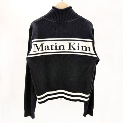 [백화점매장] 마뗑킴 MATIN KIM 로고 스펠포인트 니트 가디건 마땡킴 카디건 BLACK