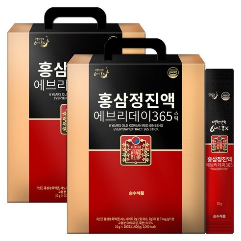 순수식품 홍삼정진액 에브리데이 365 스틱, 1000g, 2개